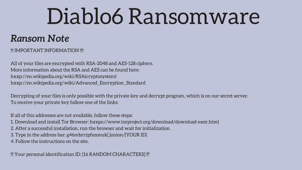 Diablo6 Ransomware