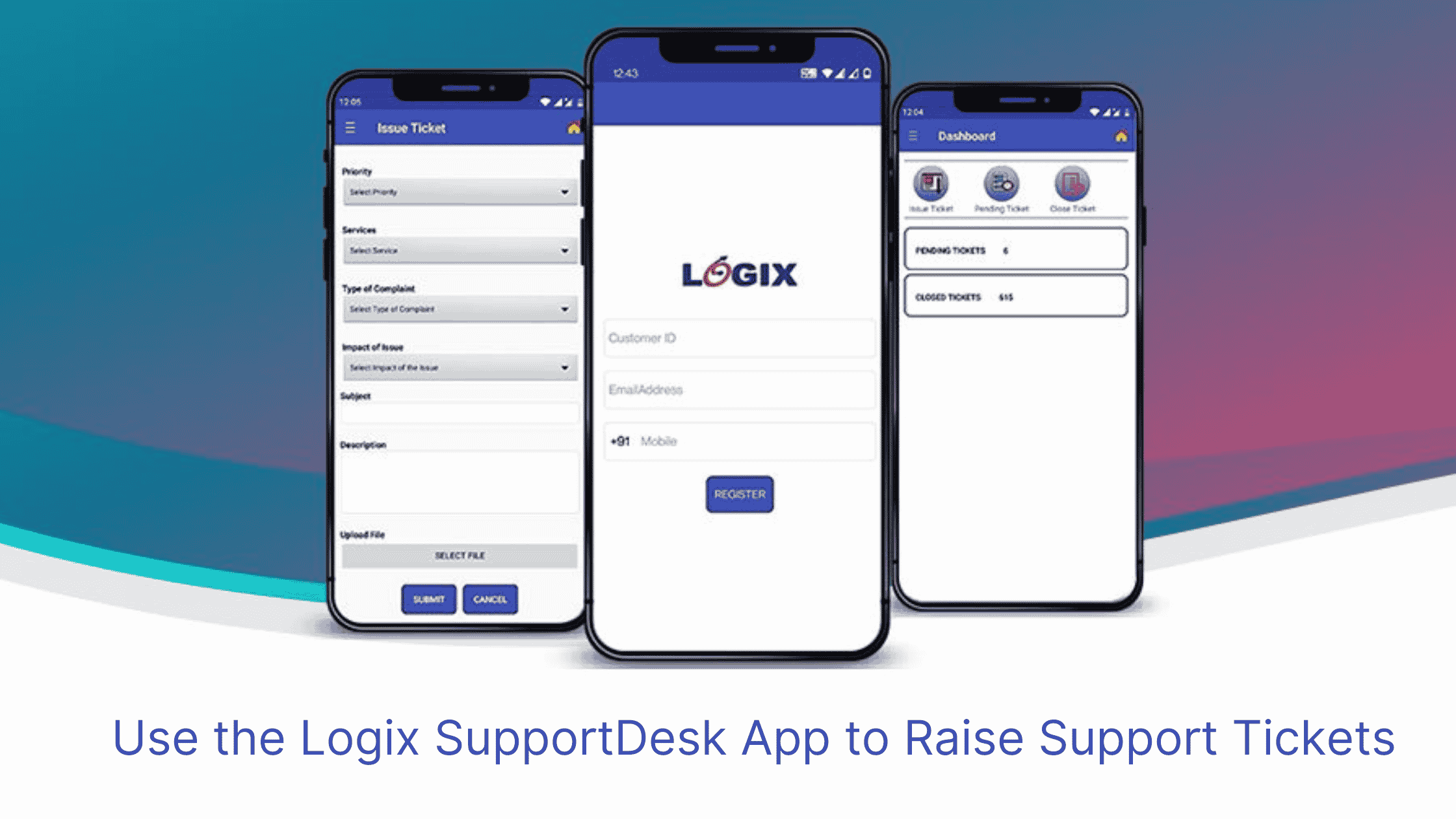 Raise Support Tickets with Logix with the SupportDesk App