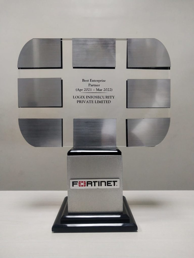 Fortinet Best Enterprise Partner Award Trophy